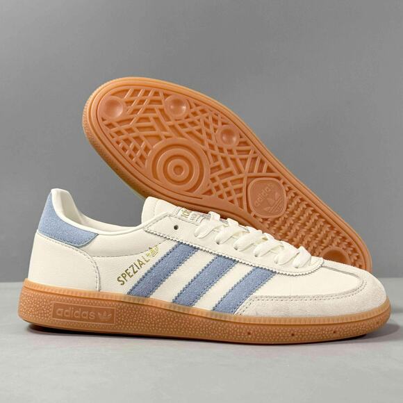 Adidas Originals Handball Spzl Women's Cricket Shoes White/Blue - Picture 2 of 5
